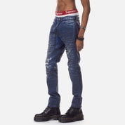 Bleu Noir Bleunoir Crocodile Print Jeans - Black Smoke