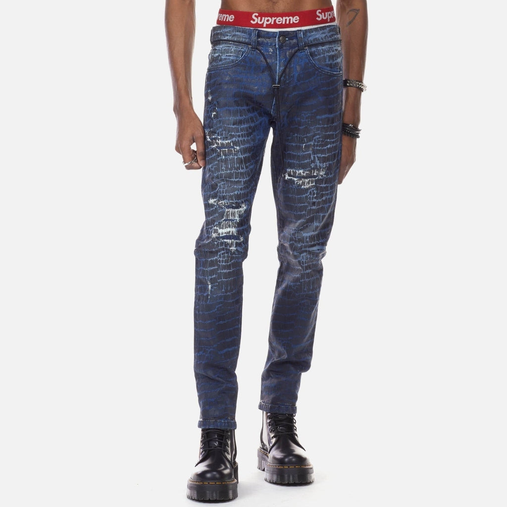 Bleu Noir Bleunoir Crocodile Print Jeans - Black Smoke