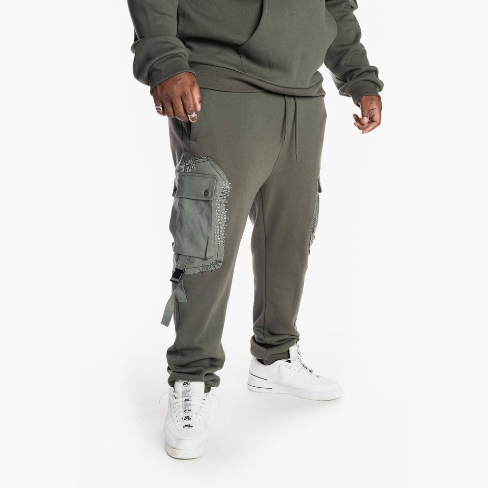 Smoke Rise Big and Tall Big and Tall Utility Fashion Fleece Joggers - Dark Olive