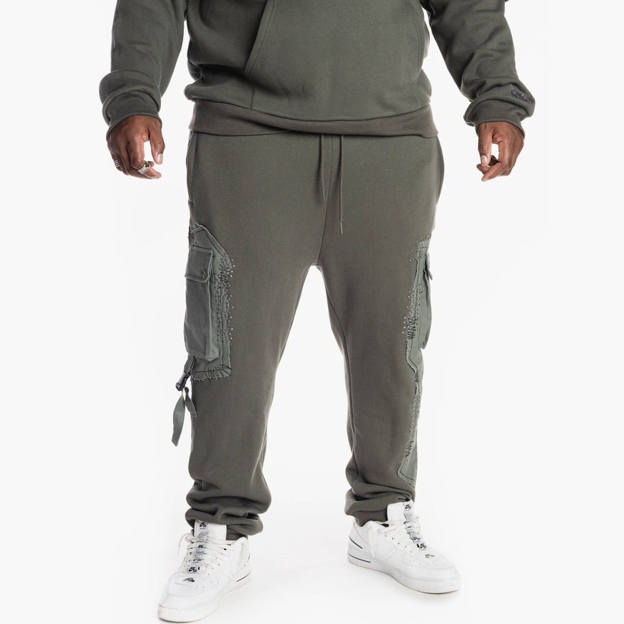 Smoke Rise Big and Tall Big and Tall Utility Fashion Fleece Joggers - Dark Olive