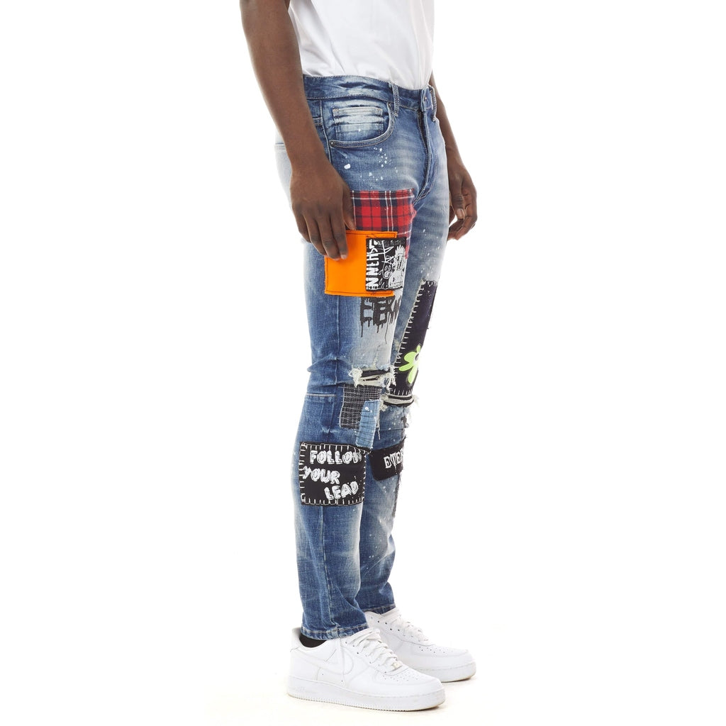 Jeans with Patches for Men - London | Streetwear Jeans for Men 32