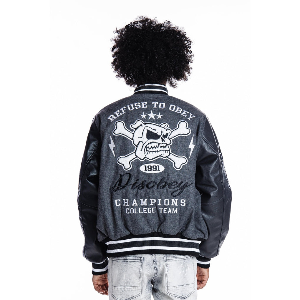 Smoke Rise Bulldog Varsity Jacket - Grey