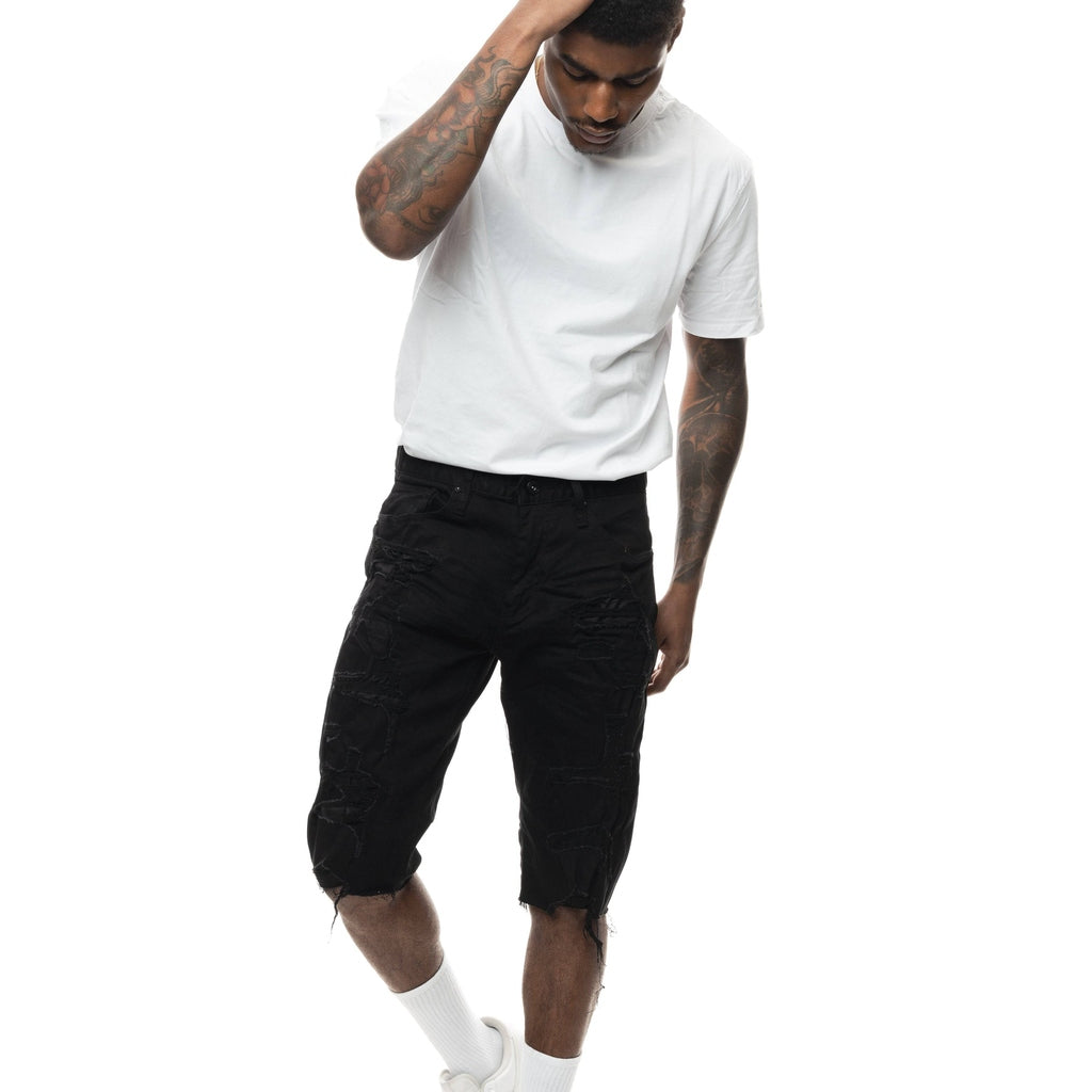 Smoke Rise Ripoff Semi Basic Jean Shorts - Jet Black